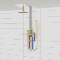 Душевая система встроенная с термостатом Timo Selene SX-2239/17SM золото матовое