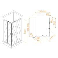 Душевой уголок RGW PA-246 (Прозрачное, 800x1000)