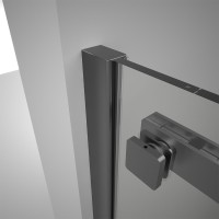 Душевой угол Veconi Rovigo RV-075GR, 1200х900х2000 графит брашинг, стекло прозрачное