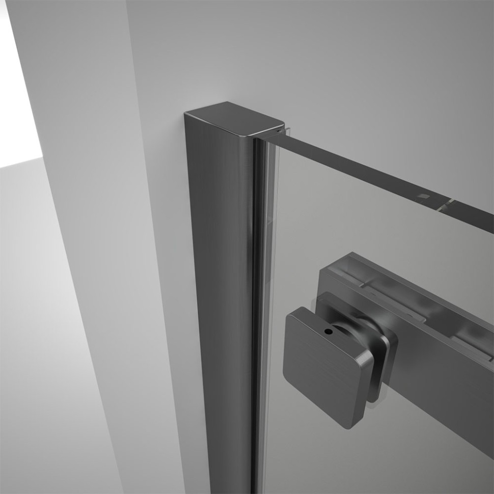 Душевой угол Veconi Rovigo RV-075GR, 1200х900х2000 графит брашинг, стекло прозрачное