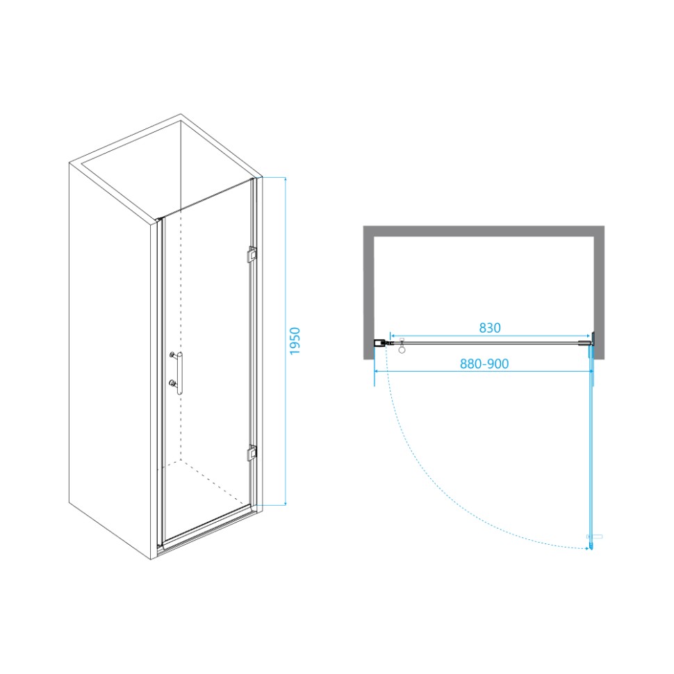 Душевая дверь RGW PA-06B (Прозрачное, 900)