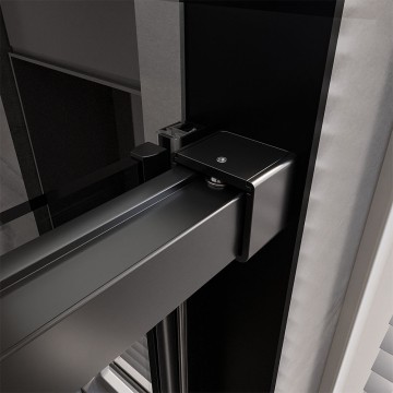 Боковая панель Veconi Premium Trento SP-40B, 800х2000, черный матовый, стекло прозрачное