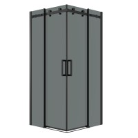 Душевое ограждение Grossman Classic 300.K33.04.9090.21.10 (90х90х195) квадрат,раздвижная,черный матовый,стекло тонированное, 2 места