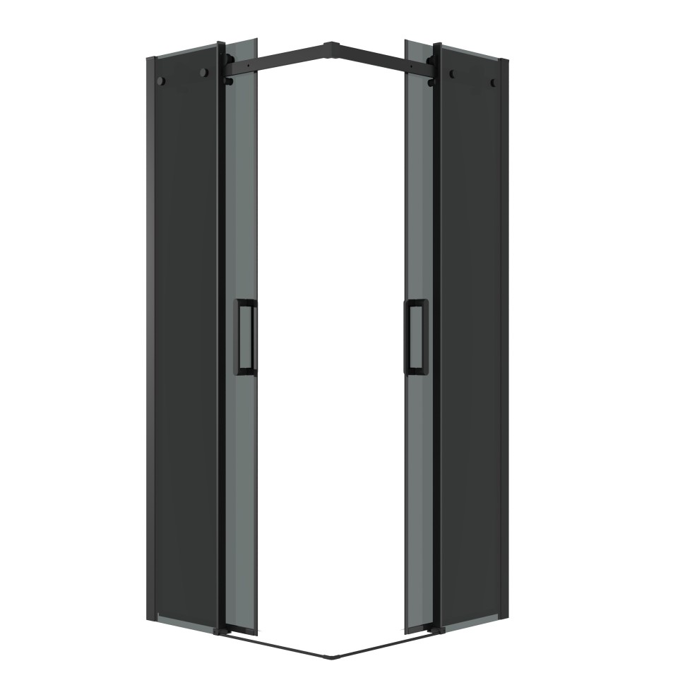 Душевое ограждение Grossman Classic 300.K33.04.9090.21.10 (90х90х195) квадрат,раздвижная,черный матовый,стекло тонированное, 2 места