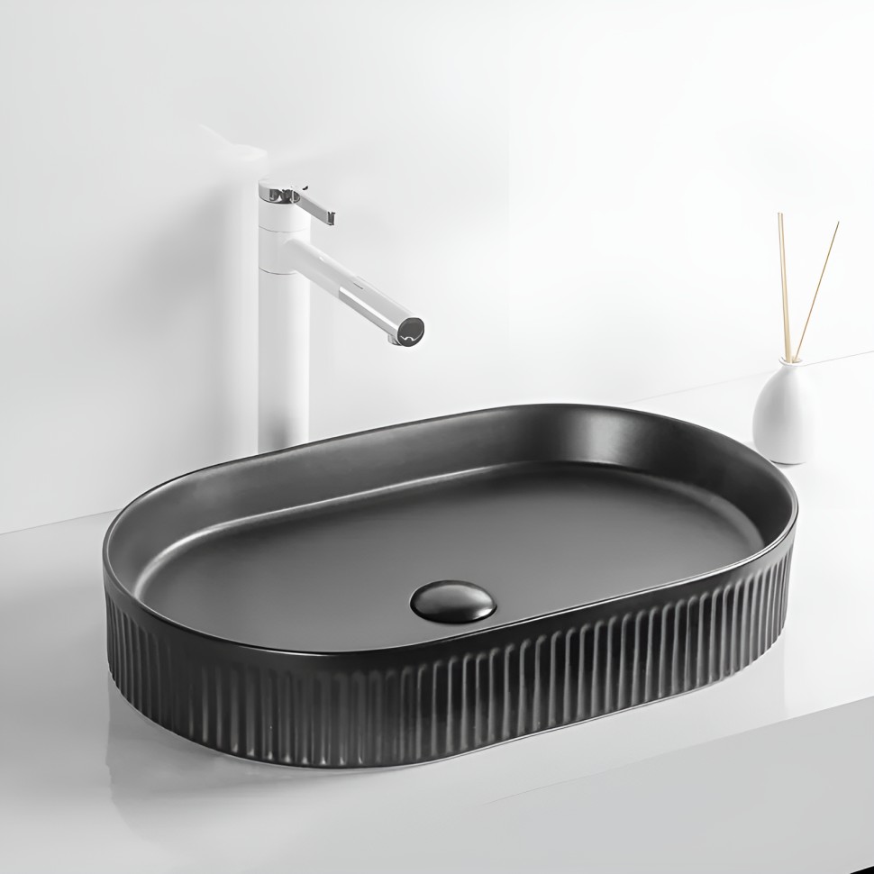 Раковина накладная MILLEAU Glace MU8009-MB (матовый чёрный)