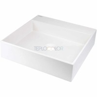 Гранитная раковина, на столешницу, с бортиком для смесителя - 400x400 мм