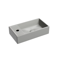 Умывальник подвесной прямоугольный (чаша справа, отверстие под смеситель слева) цвет антрацит матовый Element 407x217x100
