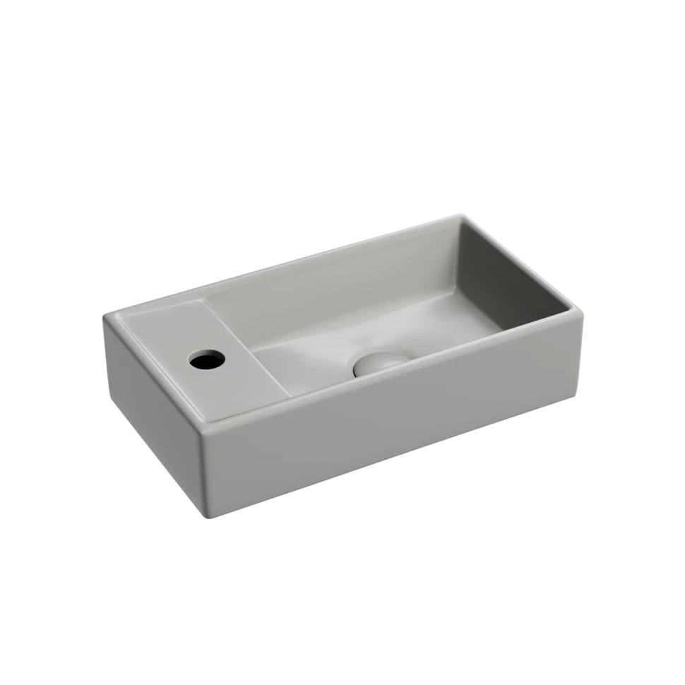 Умывальник подвесной прямоугольный (чаша справа, отверстие под смеситель слева) цвет антрацит матовый Element 407x217x100