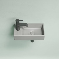 Умывальник подвесной прямоугольный (чаша справа, отверстие под смеситель слева) цвет антрацит матовый Element 407x217x100