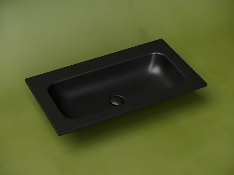 Раковина накладная мебельная Grace прямоугольная без отверстия под смеситель, 810x457x137мм, цвет черный матовый, арт. CN7012MBwx