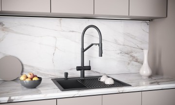 Смеситель для кухни ZENDER, черный, Ze213155-BLM, Paulmark