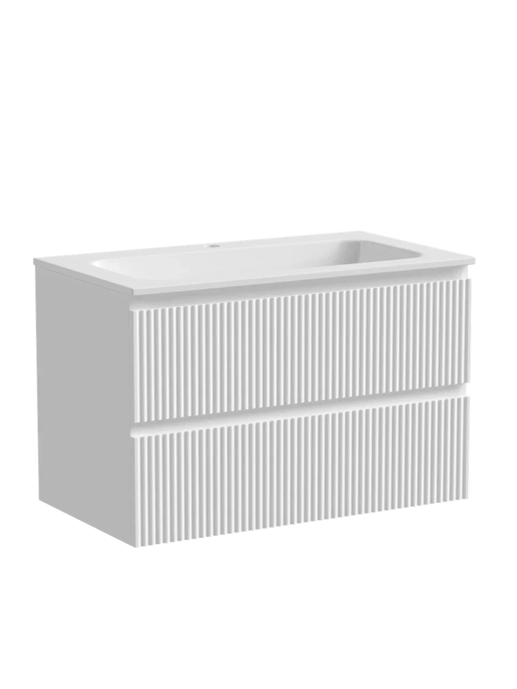 Тумба подвесная SANCOS Snob R 790х445х500, c двумя ящиками оснащенными доводчиками, Bianco, арт.SNR80W