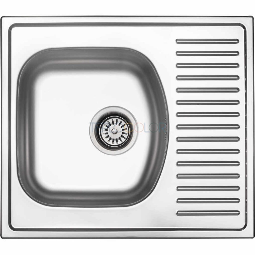 Стальная мойка, 1-чаша с осушкой