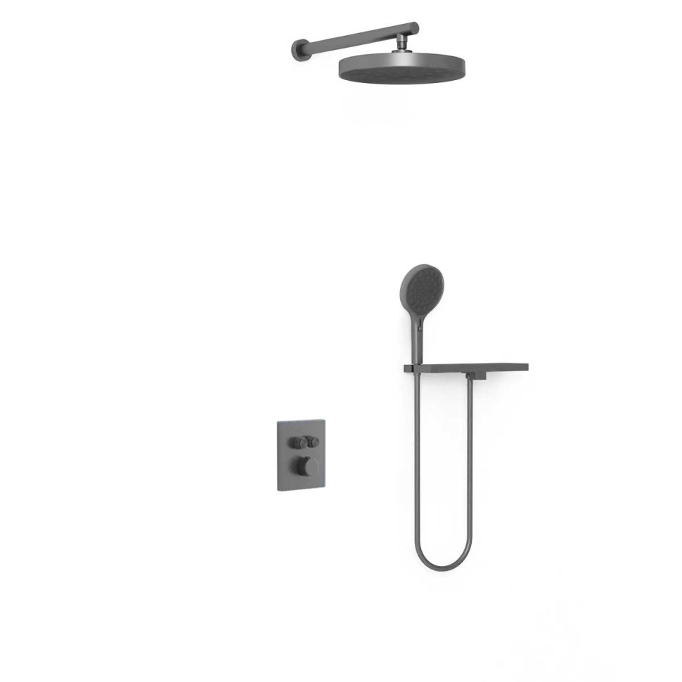 Душевой комплект Inspire VSFW-3I21MT2RGM встраиваемый, термостат, двухрежимный, вороненая сталь