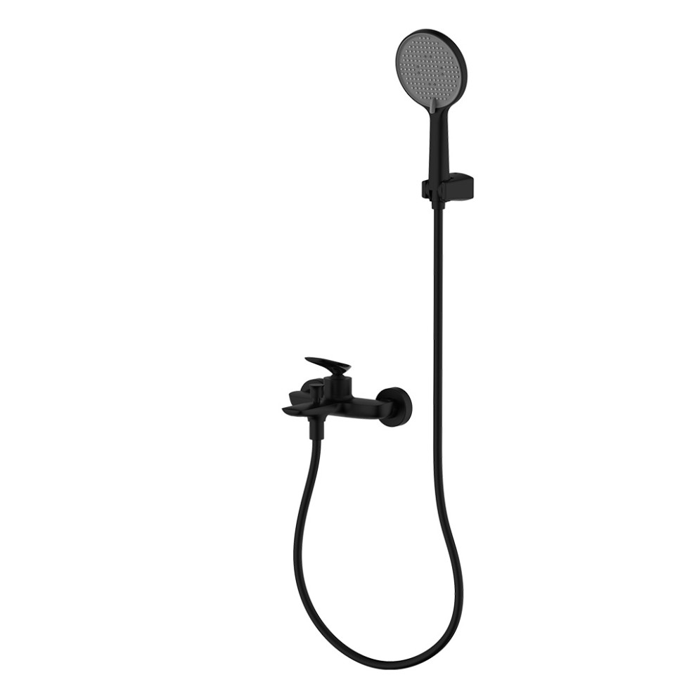 AQM6512MB Como Смеситель для ванны однорычажный, с душевым набором, 3 режима, Черный матовый