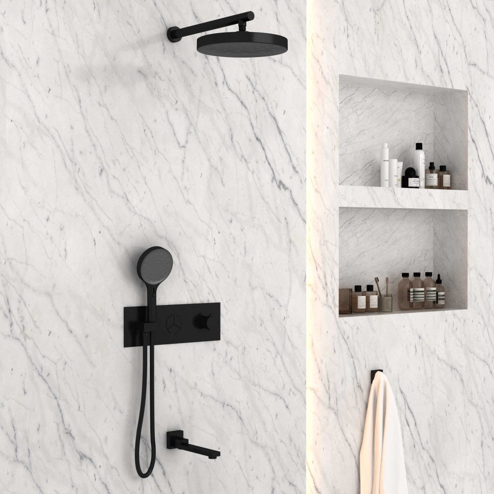 Душевой комплект VSFW-432TI2MB встраиваемый, черный