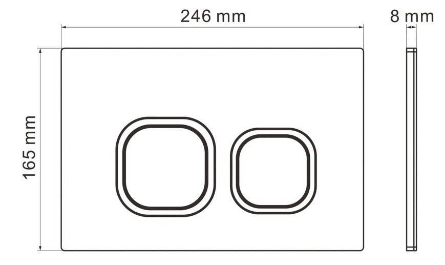 Кнопка смыва IBERICA BLANCA ESTI-Q ABS-пластик, черный матовый (IB.B083.002.000)