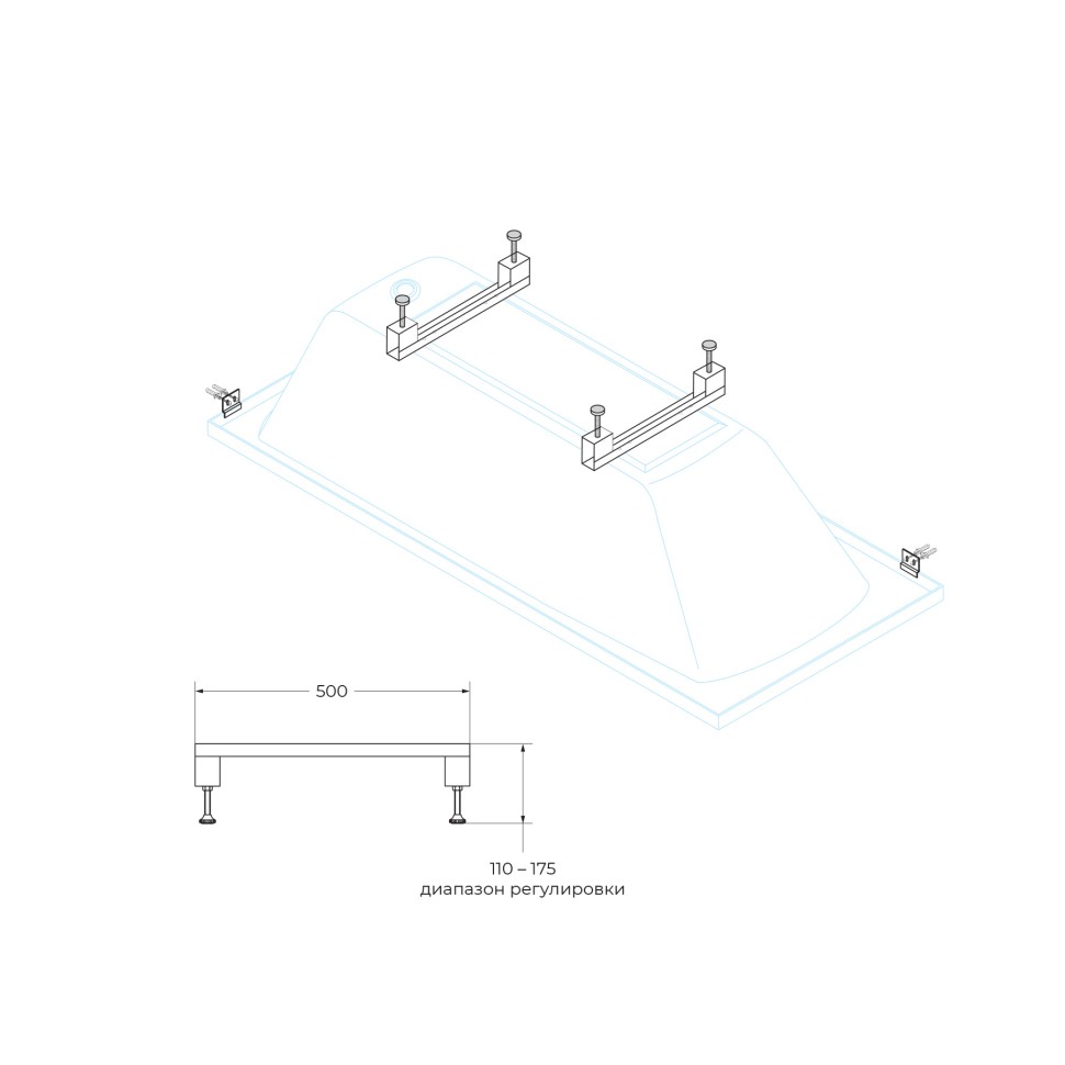 Универсальный комплект ног для прямоугольных акриловых ванн CEZARES LEG-KIT-100