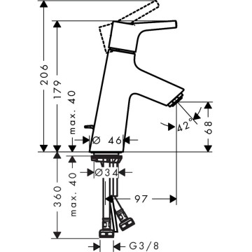 Смеситель для раковин Hansgrohe Talis S хром (72010000)