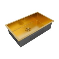 Мойка нерж. сталь GERBERG 74 UNI, PM257444-BG, брашированное золото. сталь, 740х440мм, Paulmark