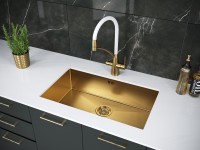 Мойка нерж. сталь GERBERG 74 UNI, PM257444-BG, брашированное золото. сталь, 740х440мм, Paulmark