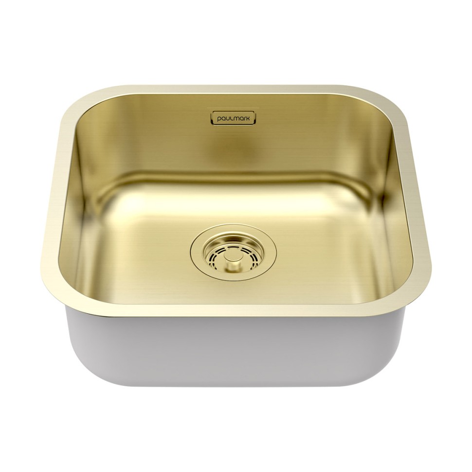 Мойка VELLO 44 UNI, нерж. сталь, VE44-LG, светлое золото, 446х446мм, Paulmark