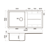 Кухонная мойка Omoikiri Sumi 100-BL Tetogranit/черный
