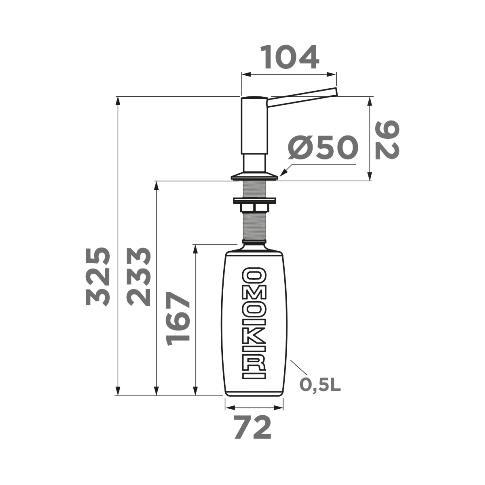 Дозатор Omoikiri OM-02-P-WH латунь/белый