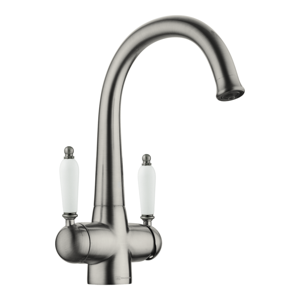 Смеситель для кухни Omoikiri Okinawa 2-SI латунь/античное серебро