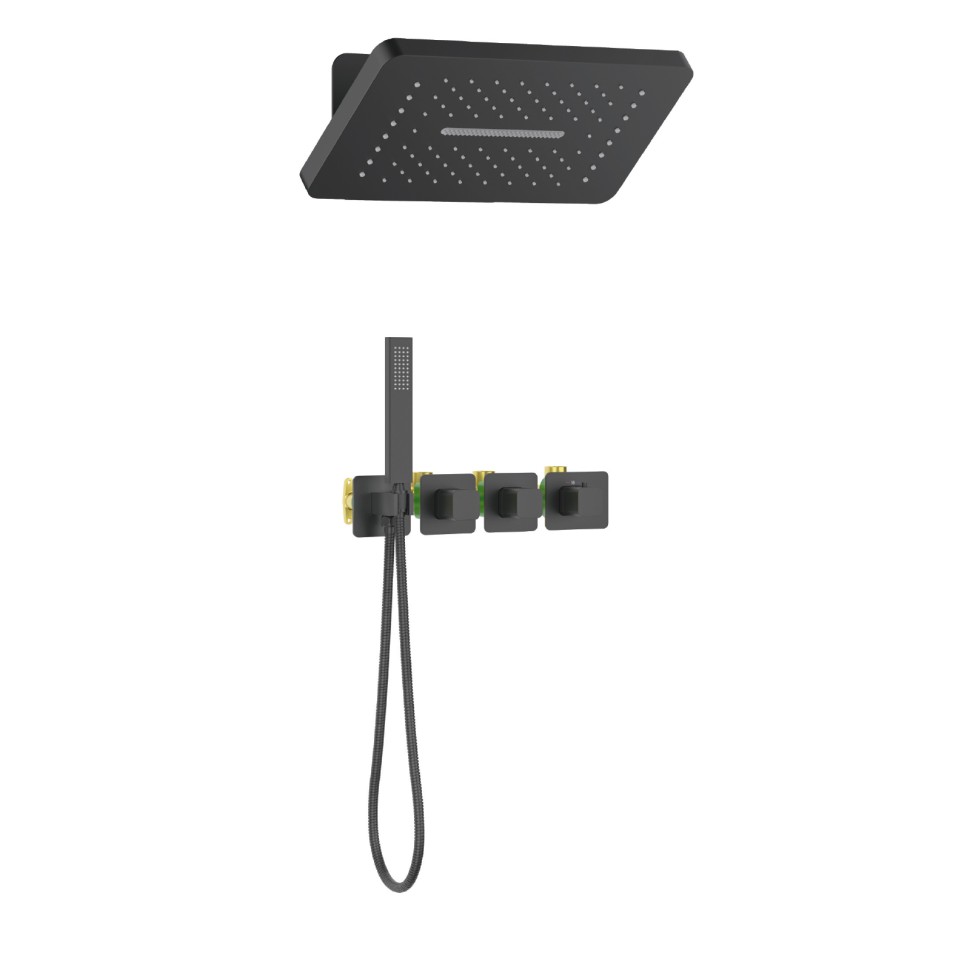 Душевая система встроенная с термостатом Timo Petruma SX-5249/03SM черный