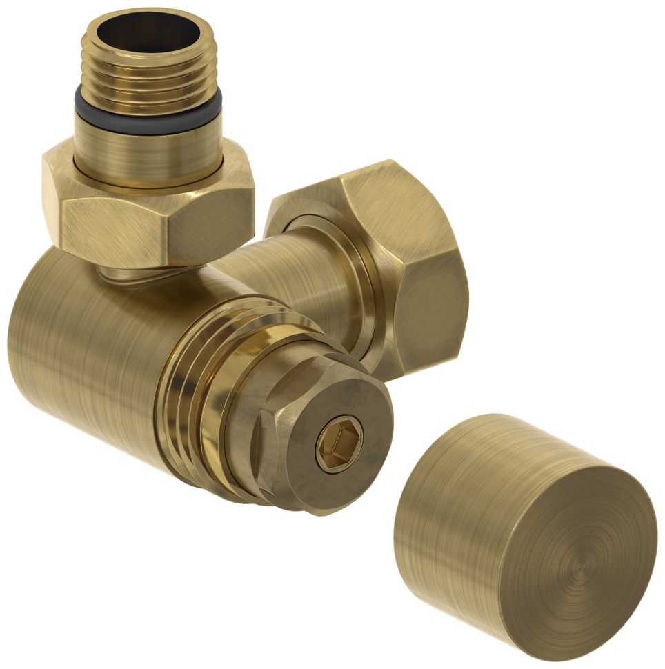 Вентиль 3D левый под шестигранник (G 1/2" НР х G 3/4" НГ)