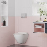 Унитаз BERGES подвесной PUMA XL Rimless 55 см, сиденье дюропласт Toma Slim SO, микролифт, быстросъем