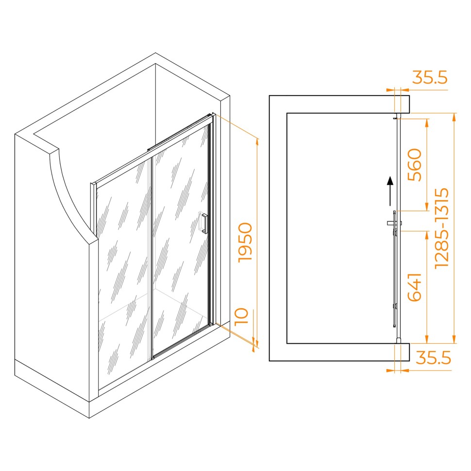 Душевая дверь RGW PA-017B (Прозрачное, 1300)