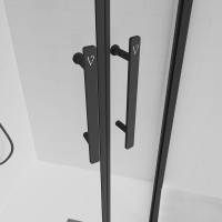 Душевой угол Veconi Evo 200 B, 800х800x1950, черный матовый, прозрачное стекло