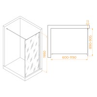Душевая перегородка RGW WA-002G (Прозрачное, 900)