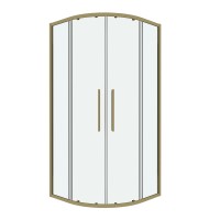 Душевое ограждение Grossman Cosmo 301.K33.02.9090.32.00 (90х90х195) четверть круга,раздвижная,золото сатин,стекло прозрачное, 1 место