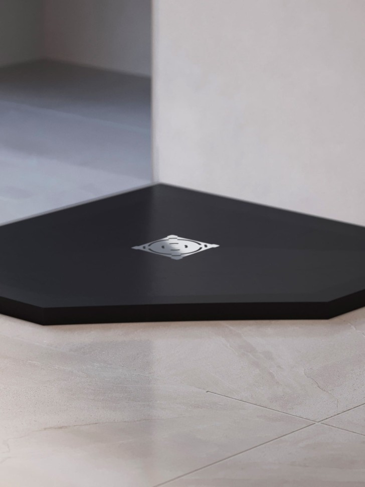 Душевой поддон трапеция RGW ST/T-G Графит (800x800)