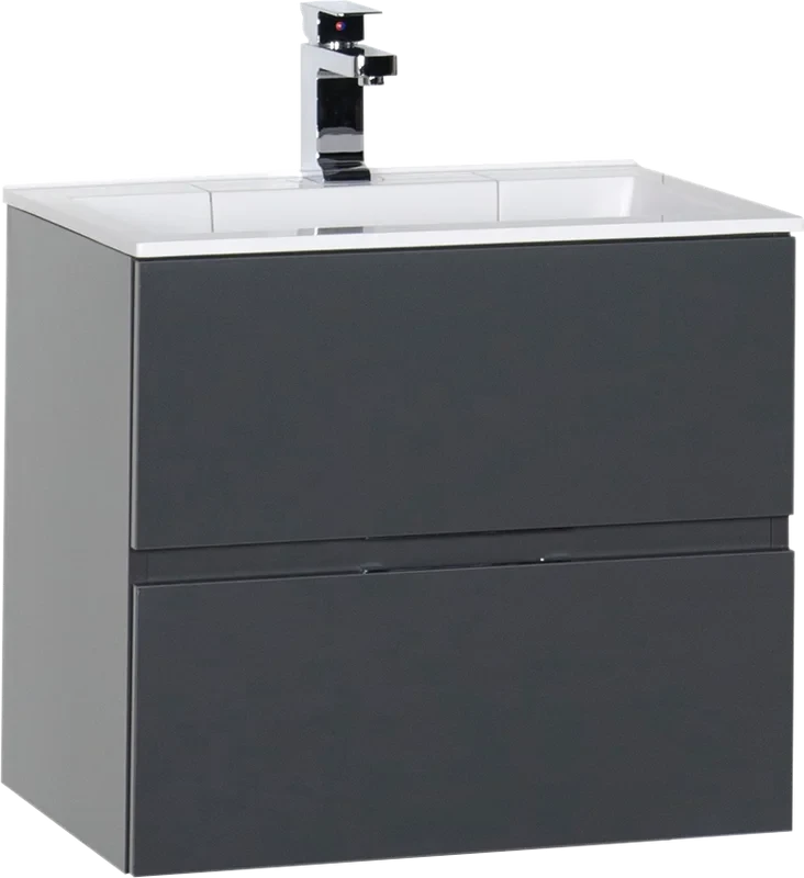 Тумба с раковиной Aquanet Алвита 60 серый антрацит