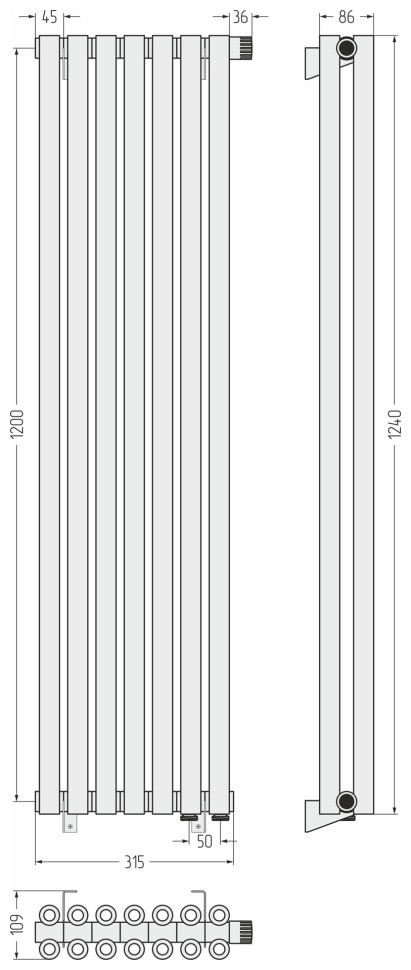 Эстет-00 EU50 1200х315 7 секций