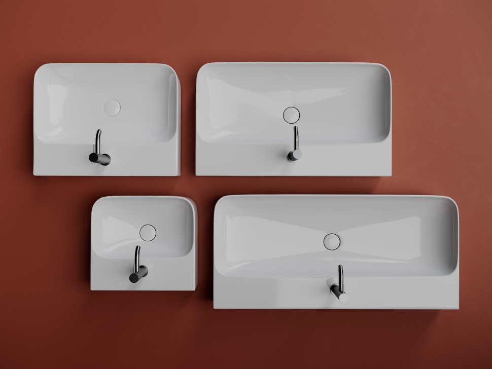 Умывальник AURA с 1 отверстием для смесителя, без перелива 430x390x135мм