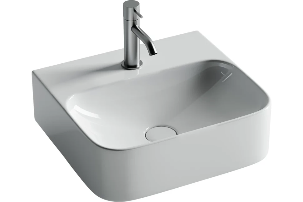 Умывальник AURA с 1 отверстием для смесителя, без перелива 430x390x135мм