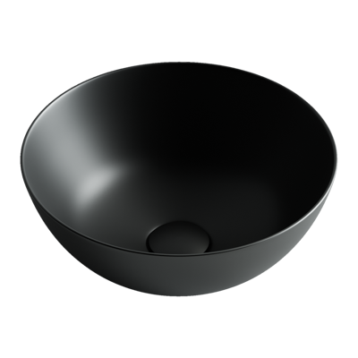 Умывальник чаша накладная круглая (цвет Черный Матовый) Element 358x358x155мм