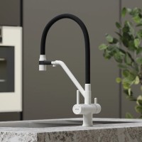 Смеситель для кухни SANCOS Dora с возможностью подключения фильтра для воды, цвет белый гранит, арт. SC4003GR