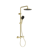 Душевая стойка с термостатом SANCOS Etna, брашированное золото, PVD покрытие, арт. SC9007BG