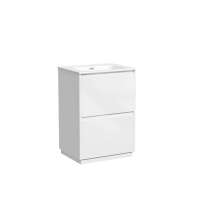 Тумба под раковину SANCOS Libra Floor напольная, 590х450х840, c двумя ящиками оснащенными доводчиками, белый глянец , арт. LB60FW