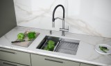Смеситель для кухни ZENDER, брашированная сталь, Ze213155-BS, Paulmark