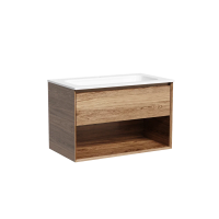 Тумба подвесная SANCOS Marmi 1.0 790х445х520 c одним ящиком оснащенным доводчиками скрытого монтажа и открытой нишей, дуб чарльстон, арт.MR1.080ECH