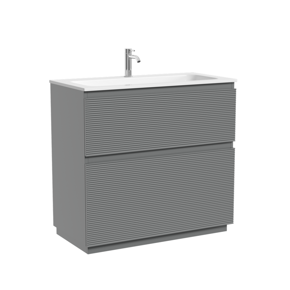 Тумба напольная SANCOS Folk Floor 890х445х850, c двумя ящиками оснащенными доводчиками, Ergraut soft, арт.FL90FES