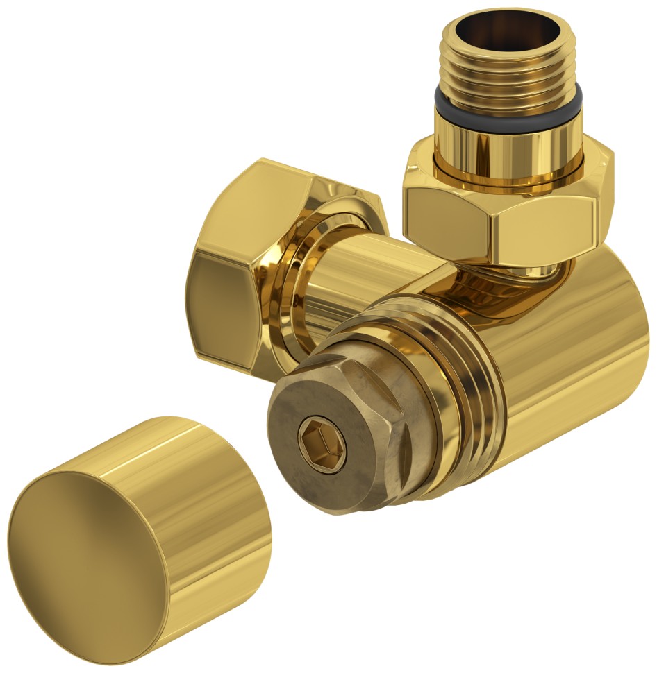 Вентиль 3D правый под шестигранник (G 1/2" НР х G 3/4" НГ)