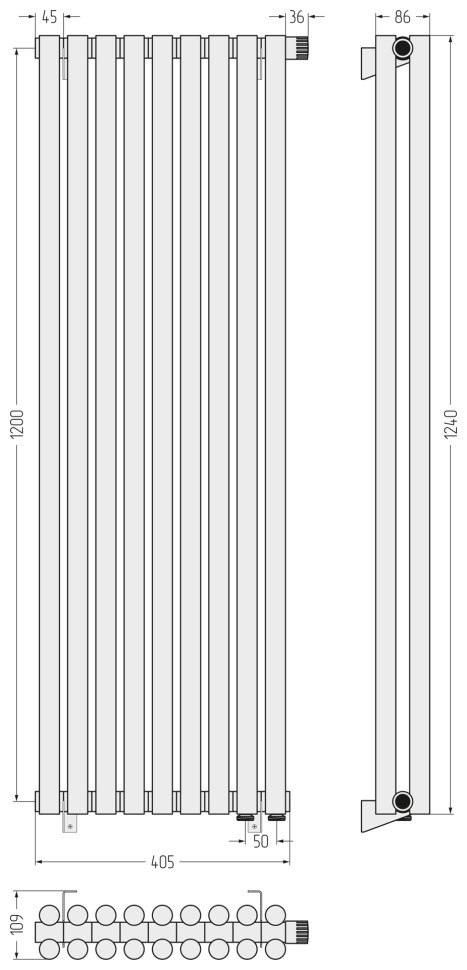 Эстет-11 EU50 1200х405 9 секций